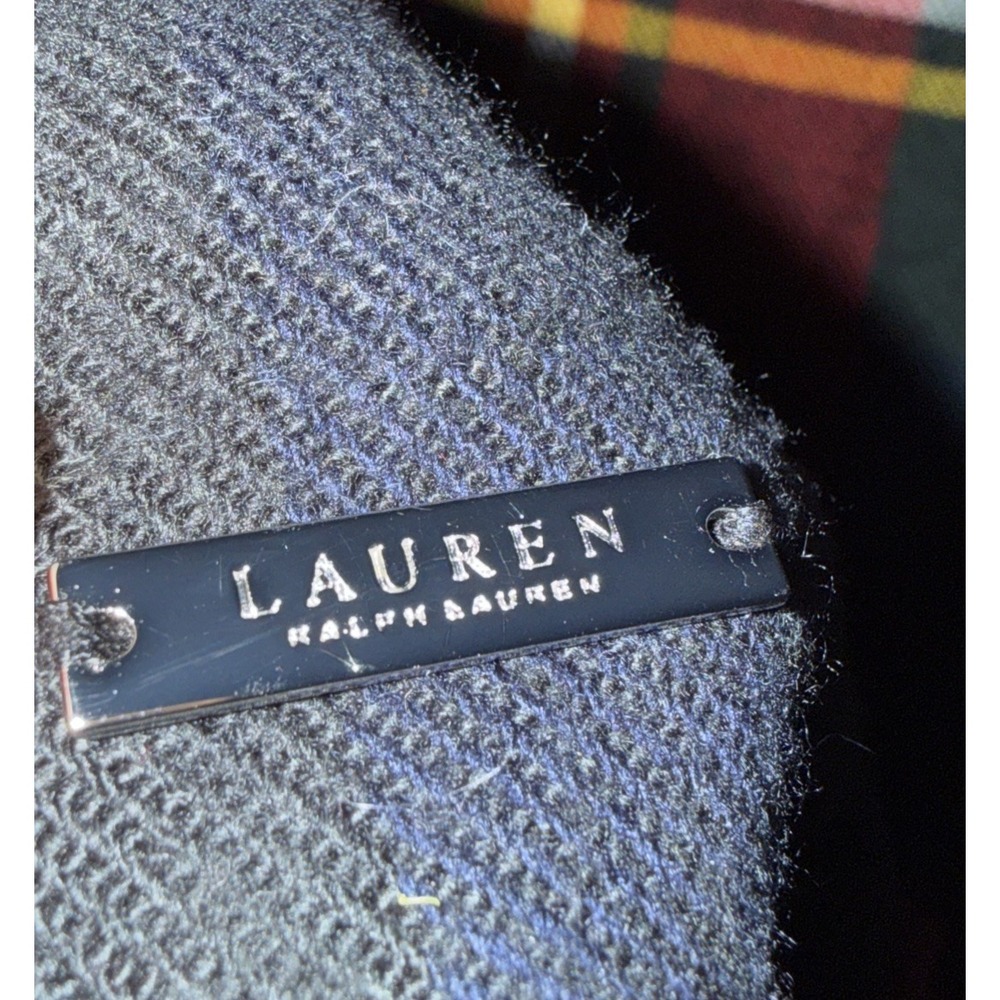 Lauren Ralph Lauren Plaid Tartan Shawl Fringe Approx. 74" X 30" - Picture 2 of 3